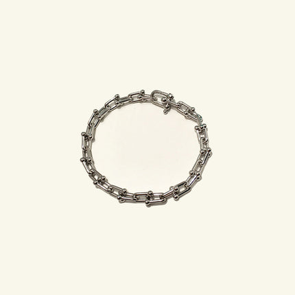 Gold-plated Copper Jewelry Neutral Cold Wind Titanium Steel No Word U-shaped Chain Couple Bracelet
