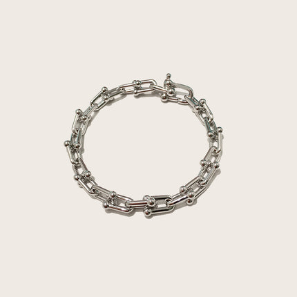 Gold-plated Copper Jewelry Neutral Cold Wind Titanium Steel No Word U-shaped Chain Couple Bracelet