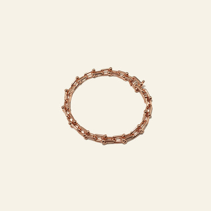 Gold-plated Copper Jewelry Neutral Cold Wind Titanium Steel No Word U-shaped Chain Couple Bracelet