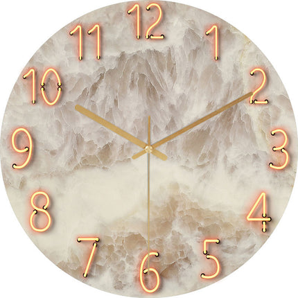 Glass Living Room Wall Clock Quartz Clock Wall Watch