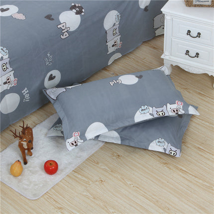 Brushed Printed Cartoon Single With Duvet Cover Bedding