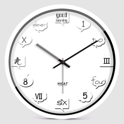 European Style English Digital Wall Clock Mute Personality Stylish Wall Clock