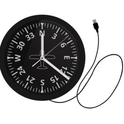 LED Luminous Wall Clock Black Wall Clock Aircraft Instrument Cockpit