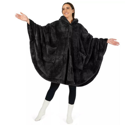 Hooded Cloak Thickened Solid Color Bathrobe