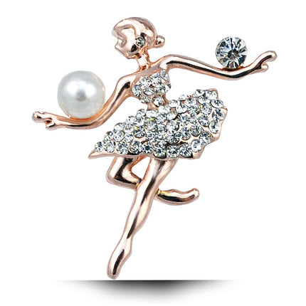 Ballerina girl full of drill brooch