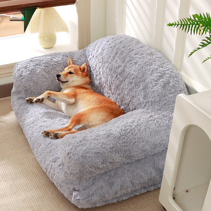 Plush Pet Sofa Bed - All-season, Non-slip Bottom, Durable And Scratch-resistant, Suitable For Dogs And Cats