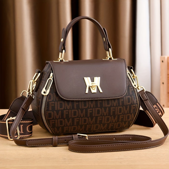 Classic Colorblock Shoulder Handbag - Satchel Bag Synthetic with Feature - Adjustable Strap