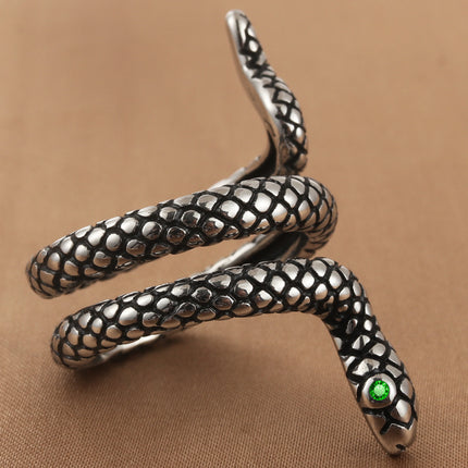 Titanium Steel Vintage Snake Animal Ring