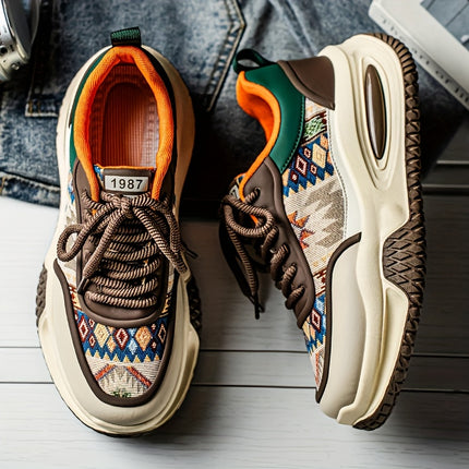 Men'S KF5858 Skate Shoes - Casual Street Style, Solid Color with Striped Design,