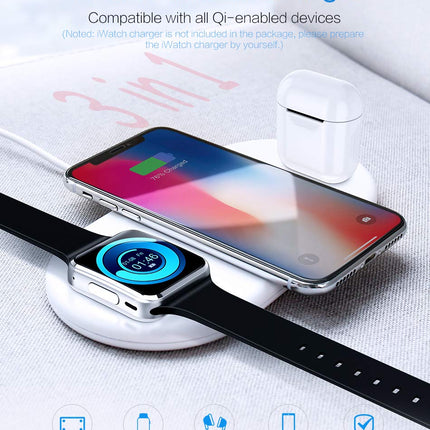 Compatible with Compatible with Wireless charger dual charge 5v2a for  mobile  watch headset three-in-one charging