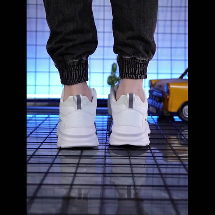Men'S Casual Sneakers, Solid Color, Breathable Mesh Upper & Inner, EVA Sole, Cloth Insole