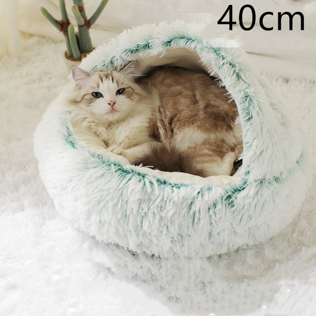 2 In 1 Dog And Cat Bed Pet Winter Bed Round...