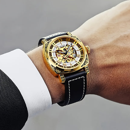 Men'S Top Brand Automatic Skull Fashion Business Mechanical Watch, Without Battery