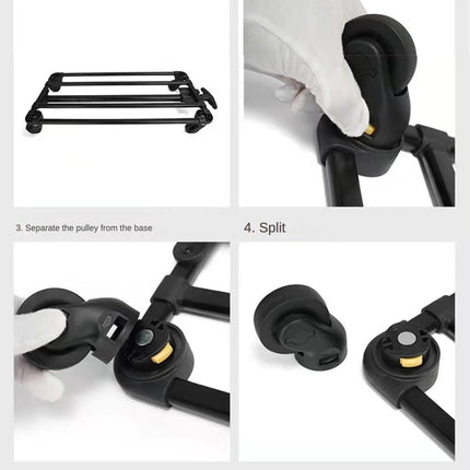 Double Compartment Detachable Travel Carrier for 2 Cats & Puppies - Spacious Pet Trolley with Ventilated Mesh & Removable Lining, Durable Wheels & Ergonomic Handle for Airplane Travel, Vet Visits, Road Trips