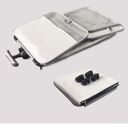 Double Compartment Detachable Travel Carrier for 2 Cats & Puppies - Spacious Pet Trolley with Ventilated Mesh & Removable Lining, Durable Wheels & Ergonomic Handle for Airplane Travel, Vet Visits, Road Trips