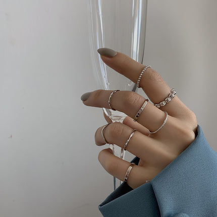 Womens Minimalist Wave Twisted-knot Vintage Artistic Ring