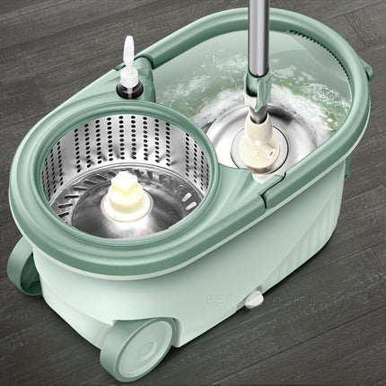 1set, Hands-free Wash Rotating Mop And Bucket Set/ Only 3 Replacement Mop Head Refill, Wet And Dry Use