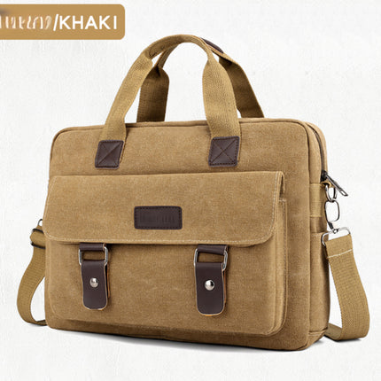 A New 13.8-Inch Canvas Shoulder Bag for Men, Suitable for Both Casual And Business Use,