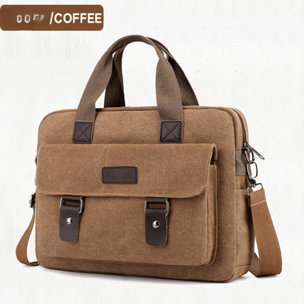 A New 13.8-Inch Canvas Shoulder Bag for Men, Suitable for Both Casual And Business Use,