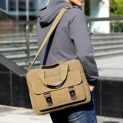 A New 13.8-Inch Canvas Shoulder Bag for Men, Suitable for Both Casual And Business Use,
