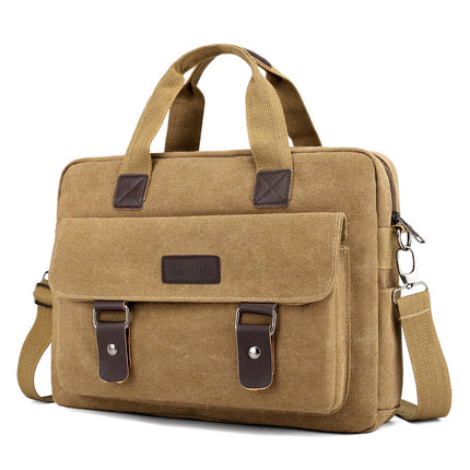 A New 13.8-Inch Canvas Shoulder Bag for Men, Suitable for Both Casual And Business Use,