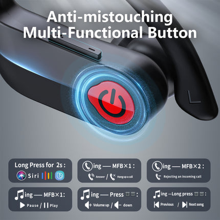 Wireless Stereo Sound, Ergonomic Earhook Design, Sweat-Resistant and Waterproof