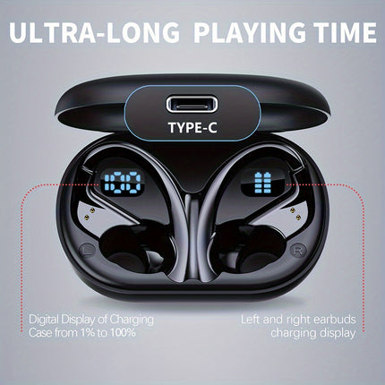 Wireless Stereo Sound, Ergonomic Earhook Design, Sweat-Resistant and Waterproof