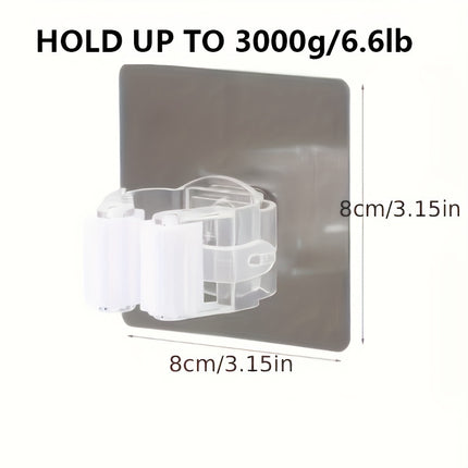 2pcs Strong Adhesive Mop Hook, Suitable For Wall Mounted Mop Holder And Broom Hook, Easy To Install,