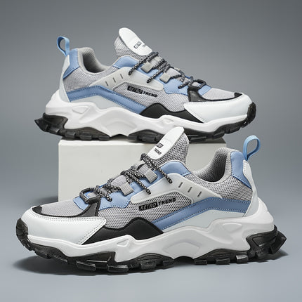Trendy Casual Streetwear Low-Top Sneakers with Geometric and Letter Print, Lace-Up Closure,