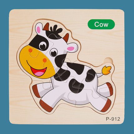 Animal Cartoon 16-piece Wooden Puzzle
