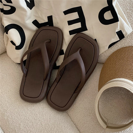 Fashion Solid Color Flip-flops Women's Soft Bottom Flip-flops
