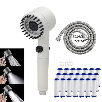 4-Speed High Pressure Shower Heads with Filter Cartridges Set, Water-Saving Shower Head