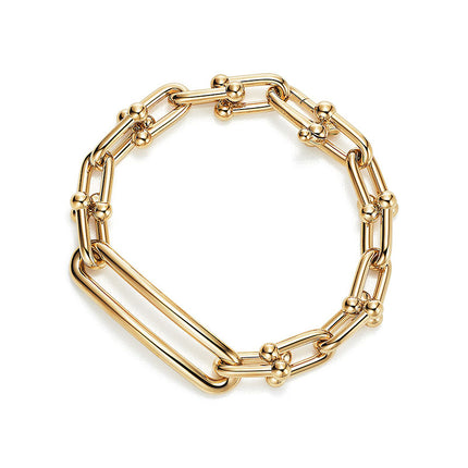 Sterling Silver 925 Electroplated 18K Rose Gold U-shaped Bracelet