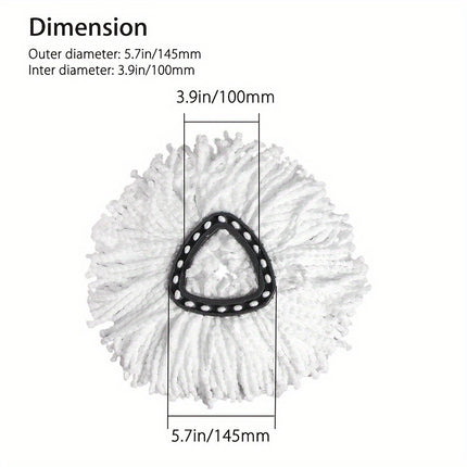 2/4/8/12pcs Superfine Fiber Mop Heads - 360° Rotating for Easy Cleaning, Effortless Wring Out