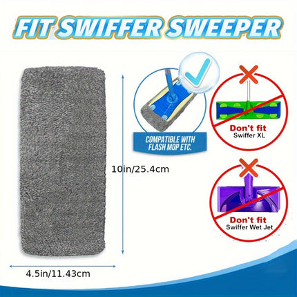 3-Pack Washable Microfiber Mop Pads – Durable, Easy-Attach Design – Perfect for Wet or Dry Floor
