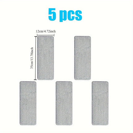 5pcs Microfiber Mop Replacement Pads - Ultra-Absorbent, Reusable, and Durable for Wet and Dry Cleaning