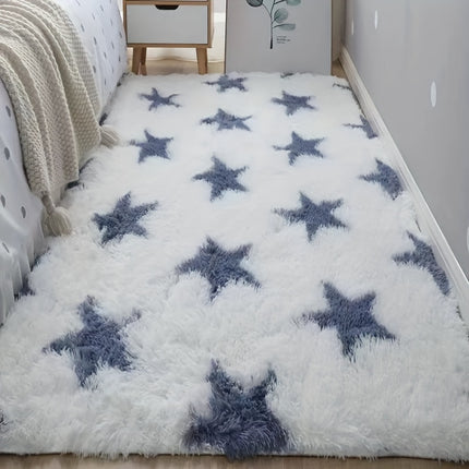 Luxury Plush Shag Mat - Ultra-Soft Beige & Grey Star-Sprinkled Floor for ' Room,, Bedroom,