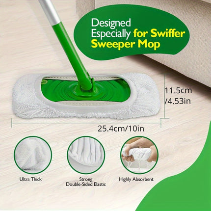 6pcs, Reusable Mop Replacement Pad, Flat Floor Mop Cloth, Washable And Durable Replacement Mop Cloth,