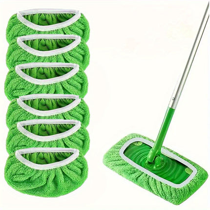 6pcs, Reusable Mop Replacement Pad, Flat Floor Mop Cloth, Washable And Durable Replacement Mop Cloth,