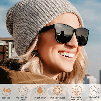 Wireless Smart Sunglasses - High-Tech Headphones with 5.0 Audio, Voice Call, Music Playback,