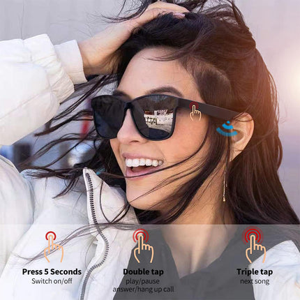 Wireless Smart Sunglasses - High-Tech Headphones with 5.0 Audio, Voice Call, Music Playback,