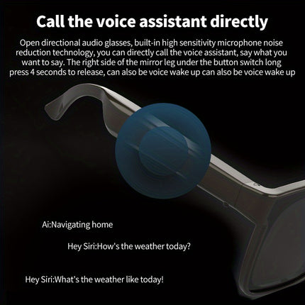 Wireless Smart Sunglasses - High-Tech Headphones with 5.0 Audio, Voice Call, Music Playback,