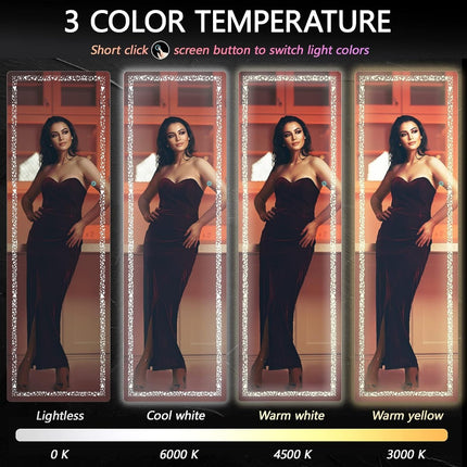 56 X 16 LED Full Length Mirror with Smart Dimming & RGB