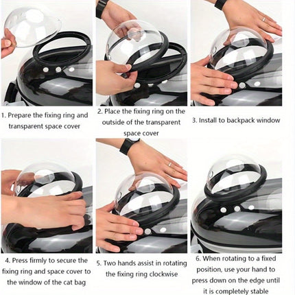 Extra Large Transparent Pet Carrier Backpack - Breathable, Insulated, Durable PC Material, Oversized Capacity for Cats Under 5.44 KG, Perfect for Hiking & Camping, Zipper Closure, Anti-Pressure Design, Travel Backpack