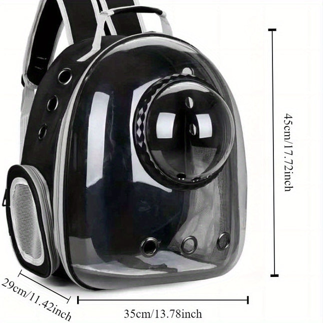 Extra Large Transparent Pet Carrier Backpack - Breathable, Insulated, Durable PC Material, Oversized Capacity for Cats Under 5.44 KG, Perfect for Hiking & Camping, Zipper Closure, Anti-Pressure Design, Travel Backpack