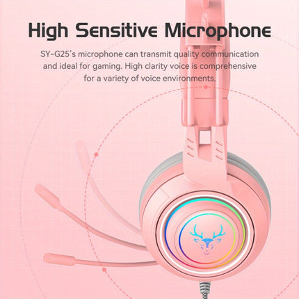 Deer Ears Gaming Headset - RGB Light, E-sports Earphones for PC Computer Gaming,