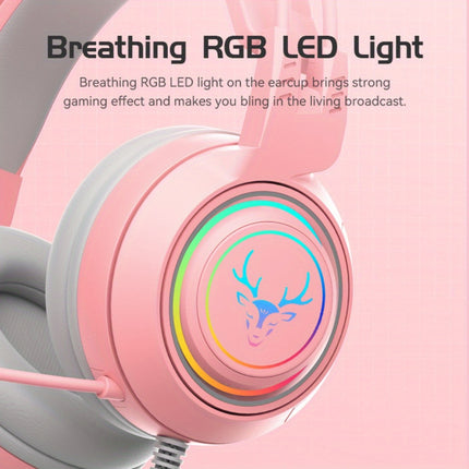 Deer Ears Gaming Headset - RGB Light, E-sports Earphones for PC Computer Gaming,