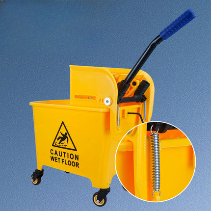 Mop Bucket with Wringer and Wheels, Removable Water-Separation Panel, No Electricity Needed