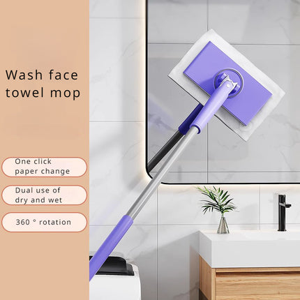 Versatile Disposable Face Towel Mop - Wet & Dry Use For Kitchen, Bathroom, Glass & More