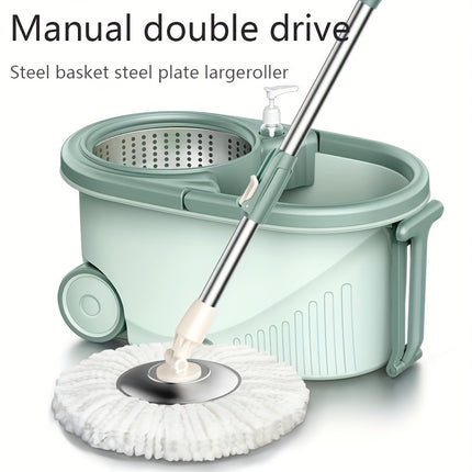 1set, Household Double Drive Rotary Mop And Bucket Set, Spin Mop, Hands-free Wash Mop,